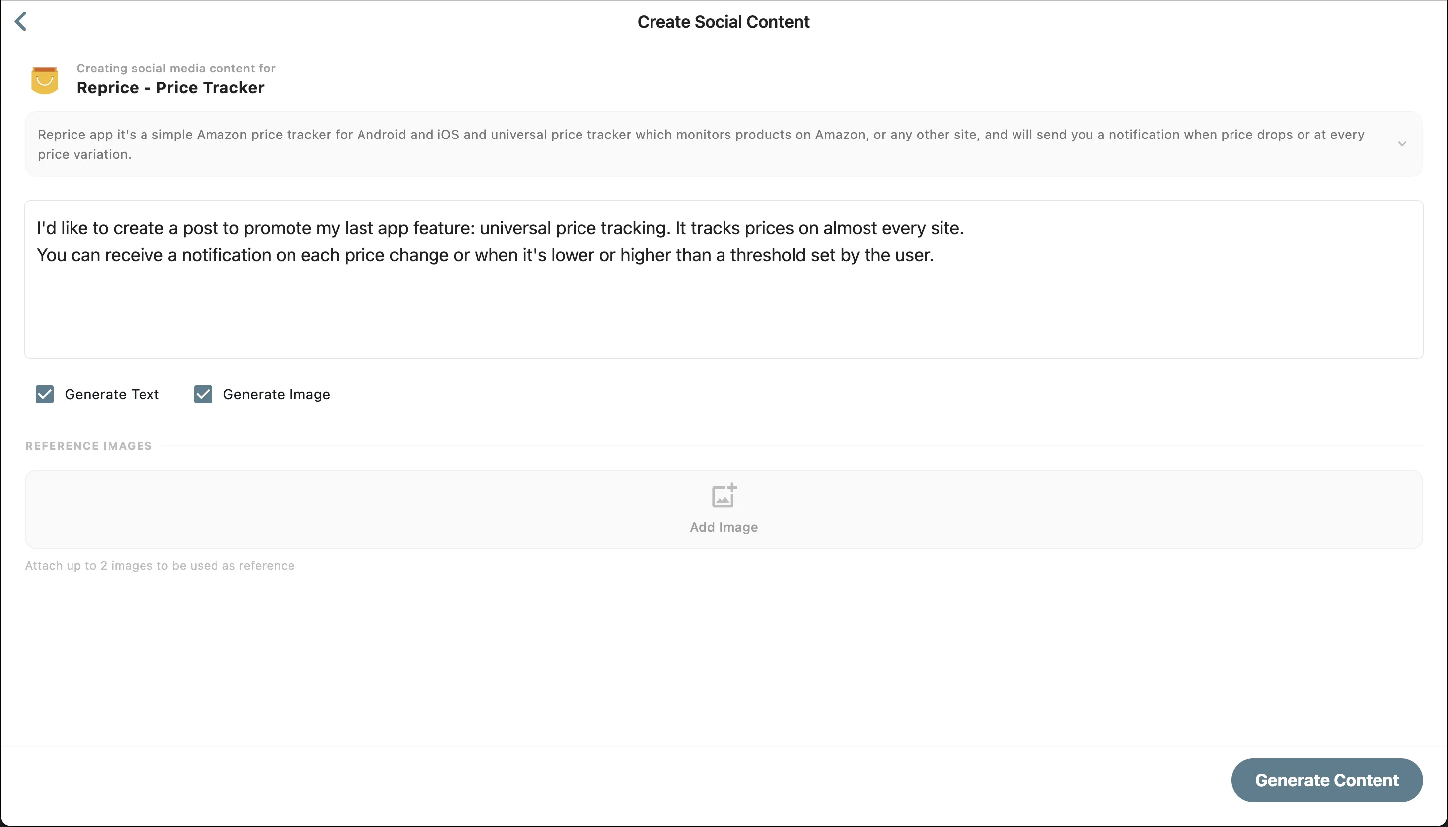Sample social media content board